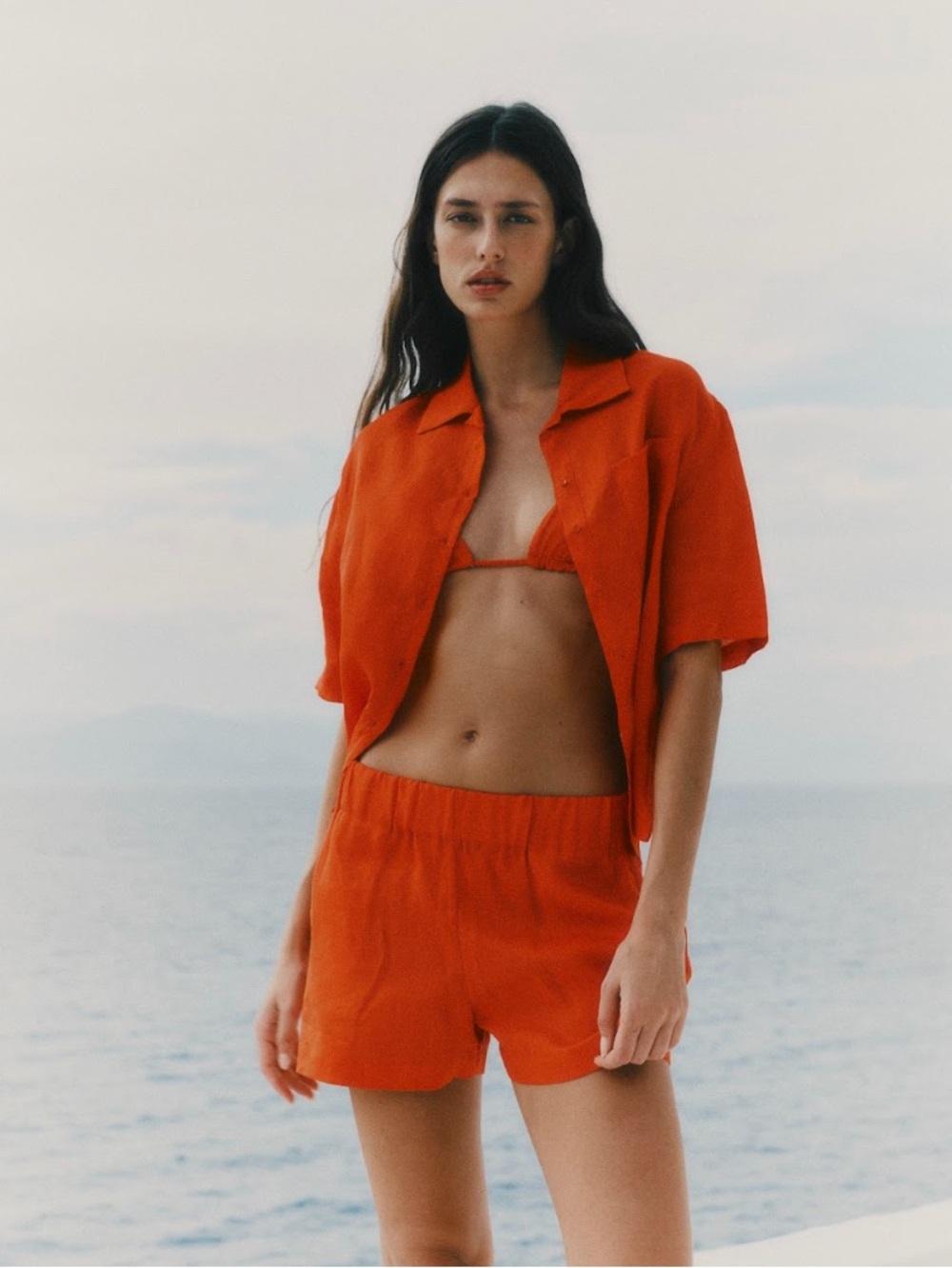 Vanessa Sposi  HIGH-WAISTED LINEN SHORTS size XS